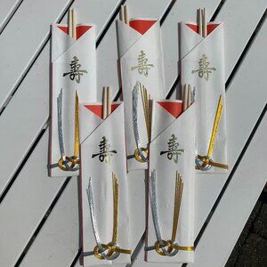 FIRM PRICE  Set of 5 "Wish" Celebratory Japanese Chopsticks